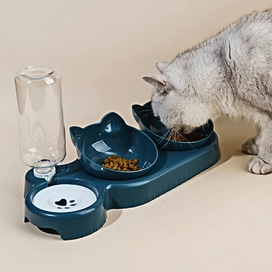 Tilted Cat Water & Food Bowl Set