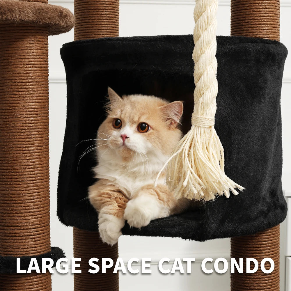 64 Inch Multi-Level Cat Tree Tower with Scratching Post