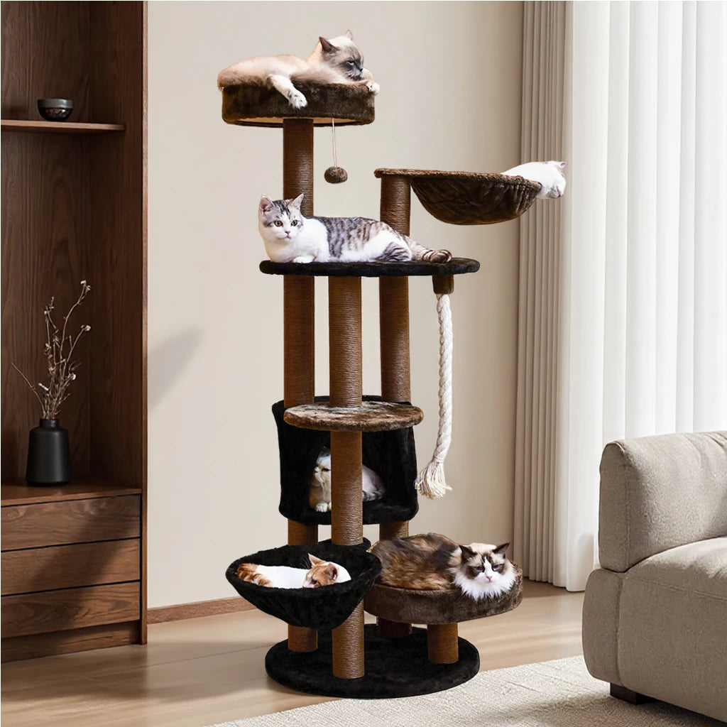 64 Inch Multi-Level Cat Tree Tower with Scratching Post
