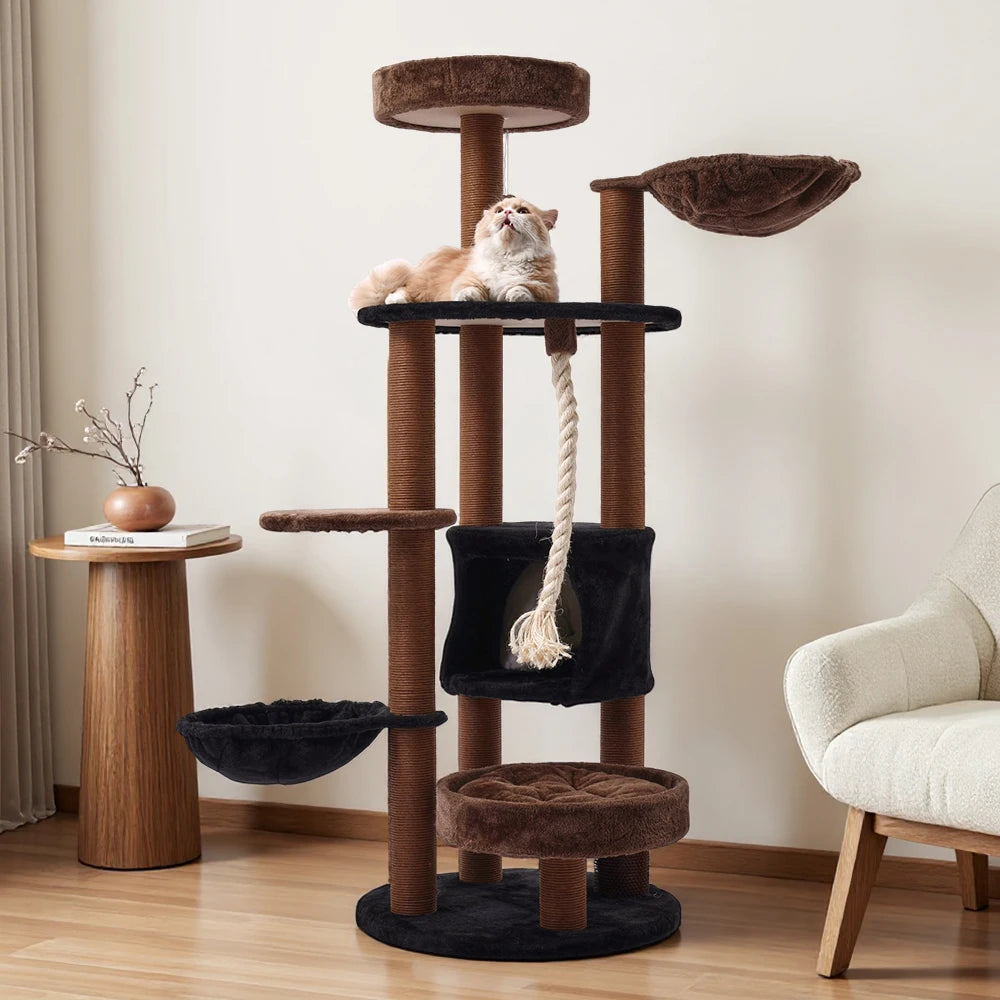 64 Inch Multi-Level Cat Tree Tower with Scratching Post