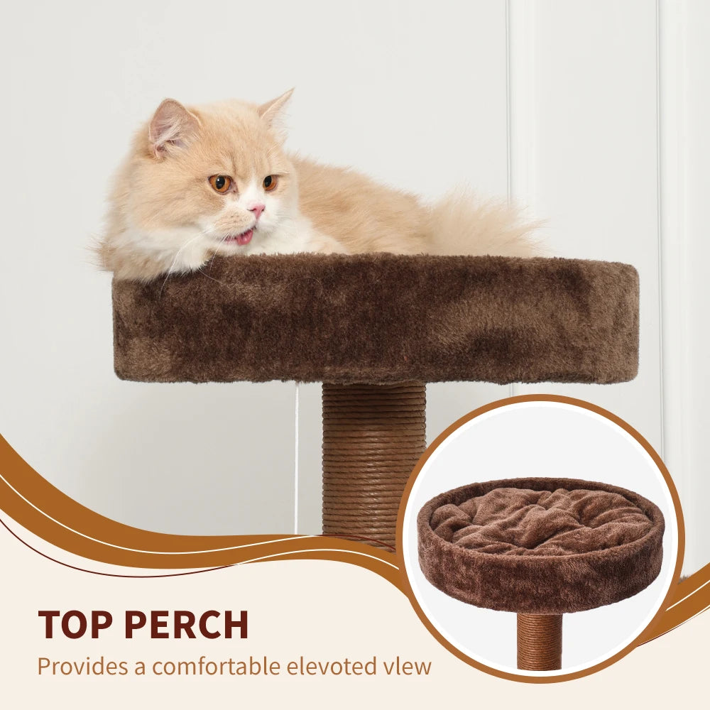 64 Inch Multi-Level Cat Tree Tower with Scratching Post
